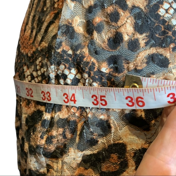 Leopard Semitransparent Brown Orange and beige Colours  Mini Dress Size M - Picture 8 of 16